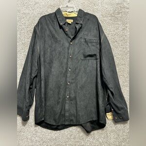 Rugged Earth Outfitters Men Polyester Suede Look Long Sleeve Button Up shirt XL